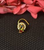 Gold Sizzling Peacock Graceful Designer Nosepins Diamond nose ring or Nose Pin