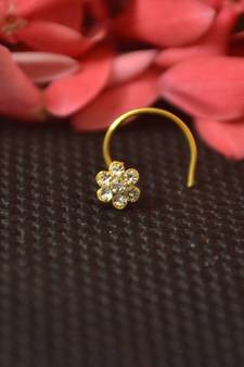 Gold Sizzling Graceful Designer Nosepins Diamond nose ring or Nose Pin