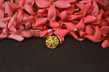 Allure charming designer gold diamond nose ring or nose pin 1