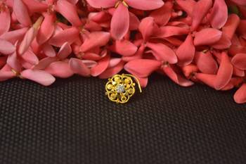 Allure charming designer gold diamond nose ring or nose pin 4