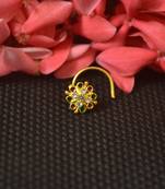 Elite bejeweled designer Meenakari gold diamond nose ring or nose pin