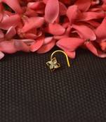 Elite bejeweled designer Meenakari gold diamond nose ring or nose pin