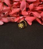 Elite bejeweled designer Meenakari gold diamond nose ring or nose pin