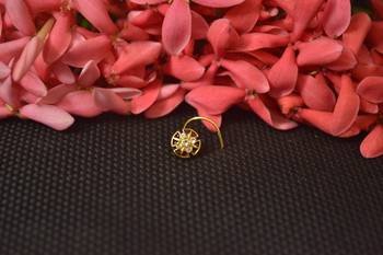 Elite bejeweled designer Meenakari gold diamond nose ring or nose pin 2