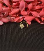 Elite bejeweled designer gold diamond nose ring or nose pin