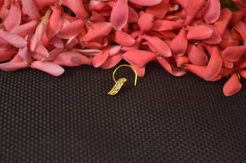 Elite bejeweled designer gold diamond nose ring or nose pin 1