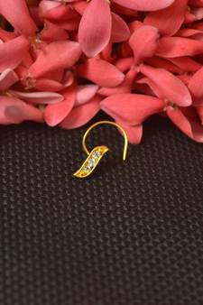 Elite bejeweled designer gold diamond nose ring or nose pin