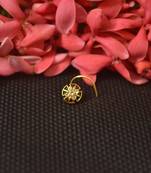 Designer Gold Meenakari cubic zirconia nose ring or Nose Pin