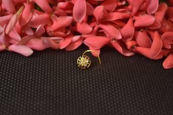 Designer Gold Meenakari cubic zirconia nose ring or Nose Pin 2