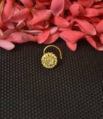 Elite Bejeweled Sizzling graceful designer gold diamond nose ring or nose pin