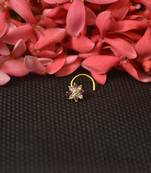 Purple Designer Gold cubic zirconia nose ring or Nose Pin