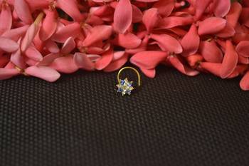 Blue Sizzling Graceful Designer Nosepins Gold Diamond nose ring or Nose Pin 2