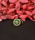 Green Sizzling Graceful Designer Nosepins Gold Diamond nose ring or Nose Pin