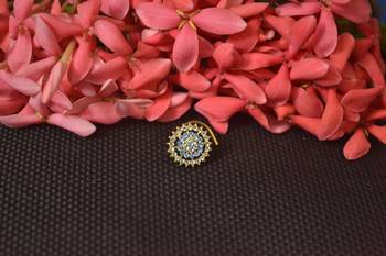Turquoise Sizzling graceful designer gold diamond nose ring or nose pin 1