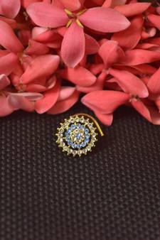 Turquoise Sizzling graceful designer gold diamond nose ring or nose pin