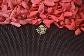 Turquoise Sizzling graceful designer gold diamond nose ring or nose pin 2