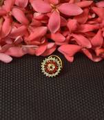 Red Sizzling graceful designer gold diamond nose ring or nose pin