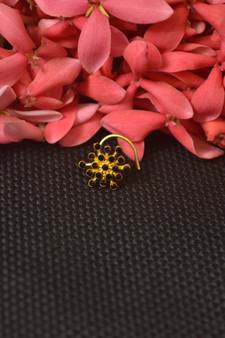Twinkling Fancy Gold Multi Diamond nose ring or nose pin 