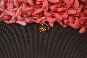 Twinkling Fancy Gold Multi Diamond nose ring or nose pin  3