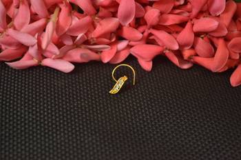 Twinkling Fancy Gold cubic zirconia nose ring or nose pin  1