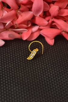 Twinkling Fancy Gold cubic zirconia nose ring or nose pin 