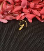 Twinkling Fancy Gold cubic zirconia nose ring or nose pin 