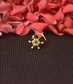 Shimmering Graceful Gold cubic zirconia nose ring or nose pin 
