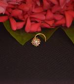 Elite bejeweled designer Meenakari gold diamond nose ring or nose pin