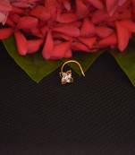 Twinkling Fancy Gold cubic zirconia Meenakari nose ring or nose pin 