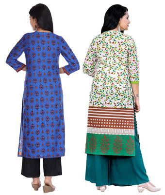 Multicolor printed rayon combo-kurtis 2