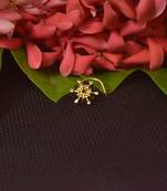 Designer Gold cubic zirconia Black Spikes nose ring or Nose Pin