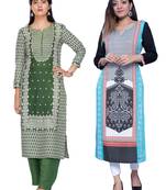 Multicolor printed rayon combo-kurtis