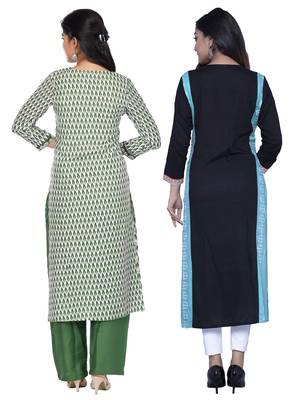 Multicolor printed rayon combo-kurtis 2