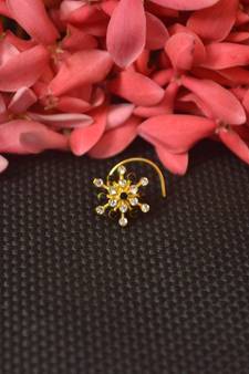 Elite bejeweled designer Spikes gold diamond nose ring or nose pin