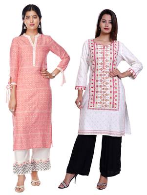 Multicolor printed rayon combo-kurtis 1