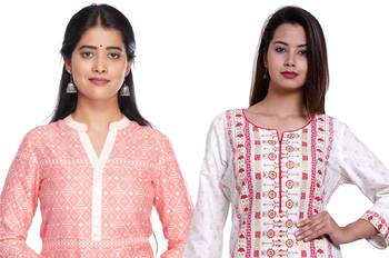 Multicolor printed rayon combo-kurtis 3