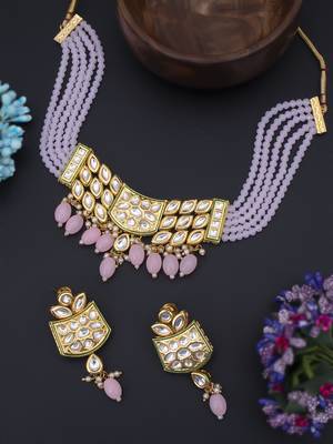 Pink pearl necklace sets 1