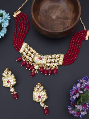 Red pearl necklace sets 1
