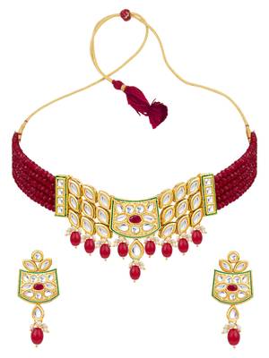 Red pearl necklace sets 2