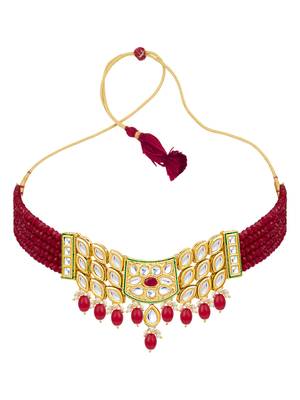 Red pearl necklace sets 4