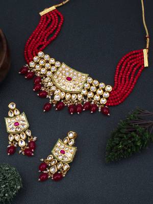 Red pearl necklace sets 1