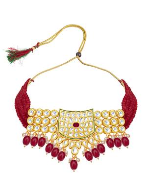 Red pearl necklace sets 4