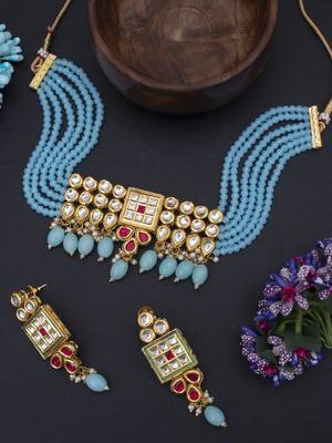 Blue pearl necklace sets 1