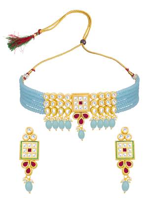Blue pearl necklace sets 2