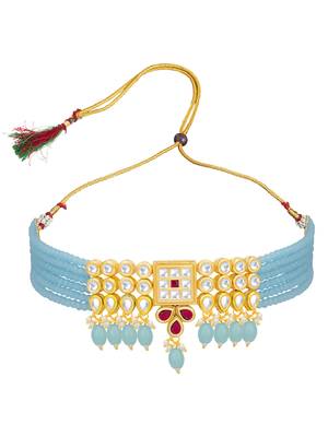 Blue pearl necklace sets 4