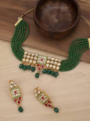Green pearl necklace sets 1