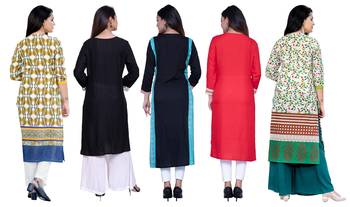 Multicolor printed rayon combo-kurtis 2