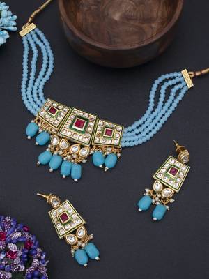 Blue pearl necklace sets 1