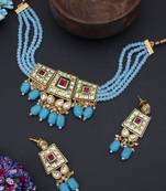 Blue pearl necklace sets