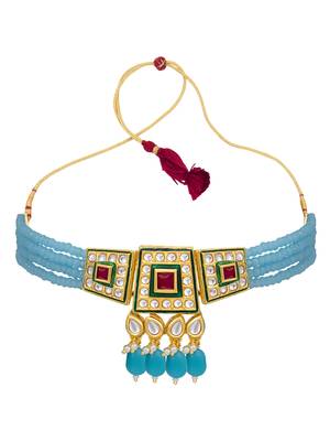 Blue pearl necklace sets 4
